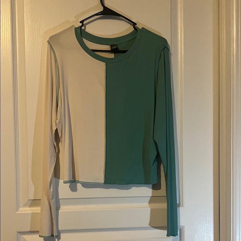 Wild Fable Two-Tone Long Sleeve Top